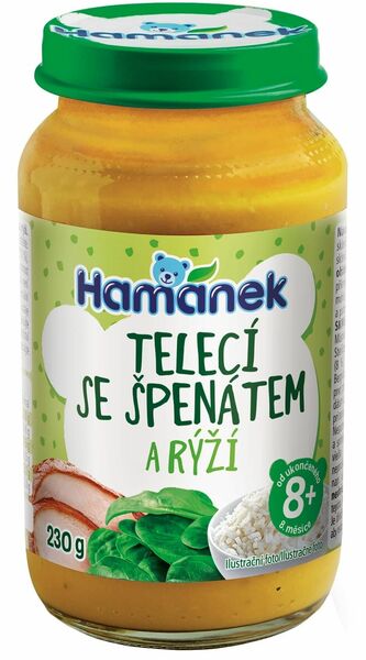 Hamánek Telecí se špenátem a rýží 230g porovnat ceny