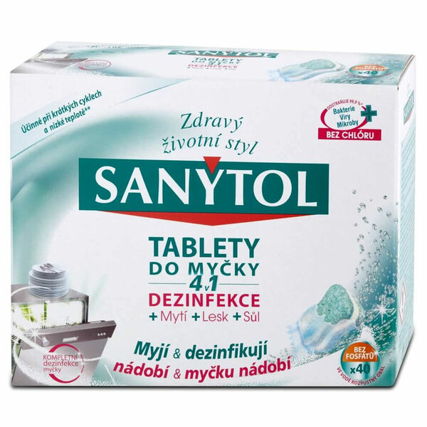 SANYTOL Tablety do myčky 4v1 s dezinfekcí 40 ks porovnat ceny