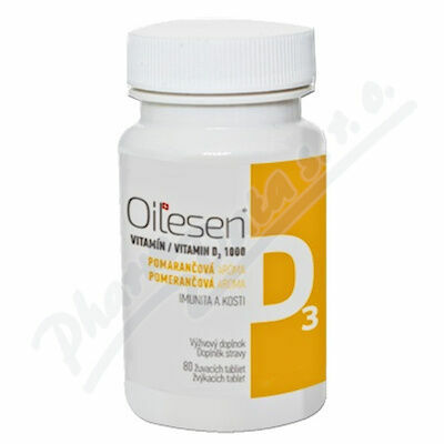 Valentis Oilesen Vitamín D3 1000, 80 žvýkacích tablet porovnat ceny