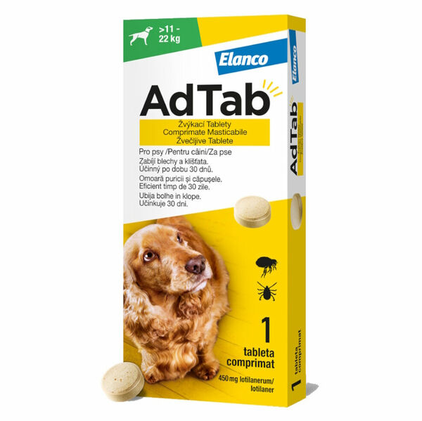 ADTAB 450 mg žvýkací tableta pro psy (11–22 kg) 1 kus porovnat ceny