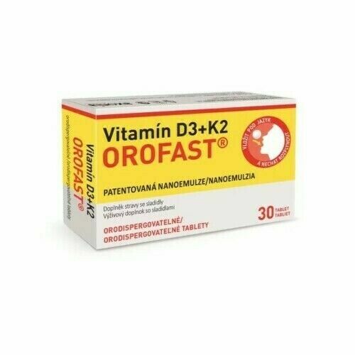 Vitamín D3+K2 OROFAST orodispergovatelné tbl.30 porovnat ceny