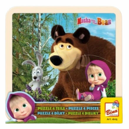 Bino Máša a Medvěd Puzzle se zajícem 15x15cm porovnat ceny