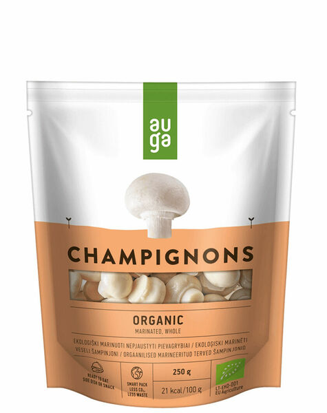 Auga Organic Marinated Champignons whole, bio marinované žampiony celé, 250g porovnat ceny