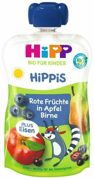 HiPP BIO Jablko-Hruška-Červené ovoce + železo 100 g porovnat ceny