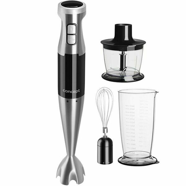 Concept TM4900 Tyčový mixér s chopperom, šľahacou metlou a mixovacou nádobou 1000 W, černý porovnat ceny