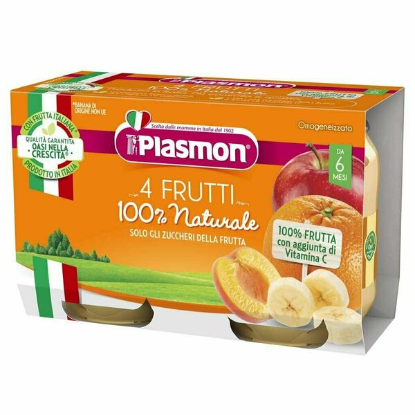 Plasmon Příkrm bezlepkový ovocný čtyřmi druhy ovoce 2x104g porovnat ceny