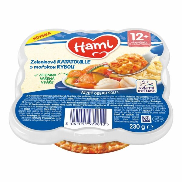 Hami Zeleninové ratatouille s mořskou rybou 230 g porovnat ceny
