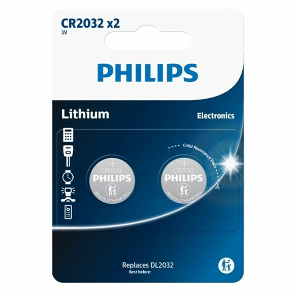 PHILIPS CR2032P2/01B knoflíková baterie 2 kusy porovnat ceny