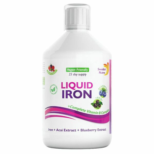 SWEDISH NUTRA Liquid Iron, tekuté železo s B-komplexem 500 ml porovnat ceny