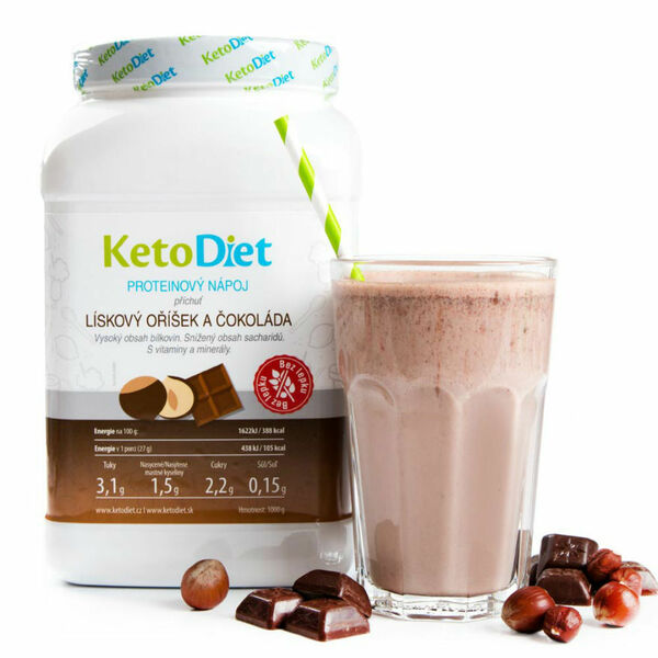 KETODIET Proteinový nápoj s příchutí lískový oříšek a čokoláda 35 porcí porovnat ceny