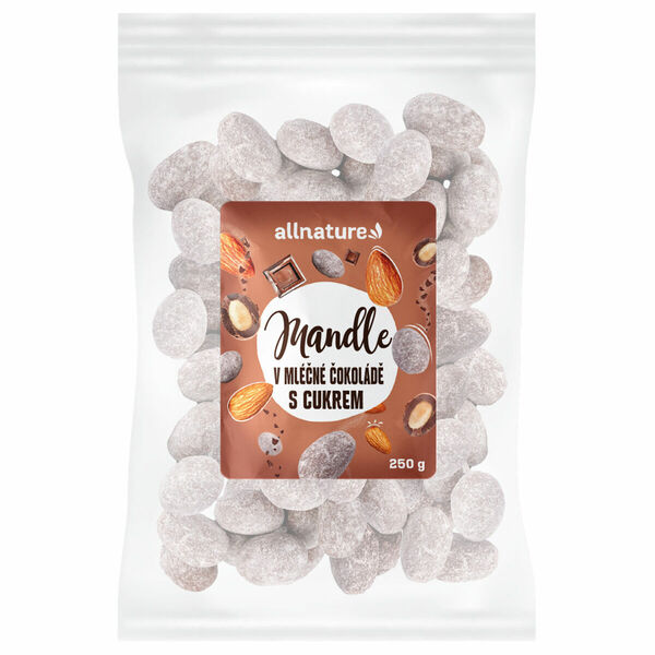 Allnature Mandle v mléčné čokoládě s cukrem 250 g porovnat ceny