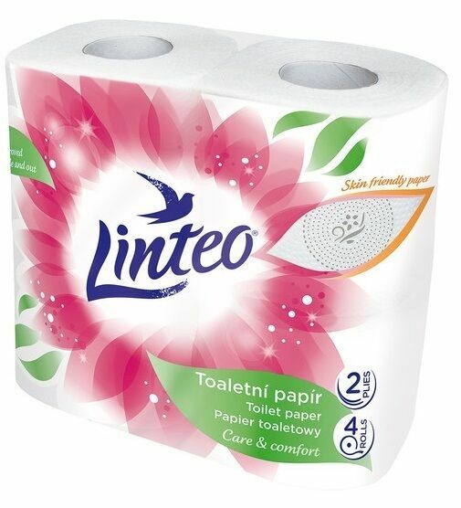 Toaletní papír LINTEO 4 role, bílý, 2-vrstvý porovnat ceny