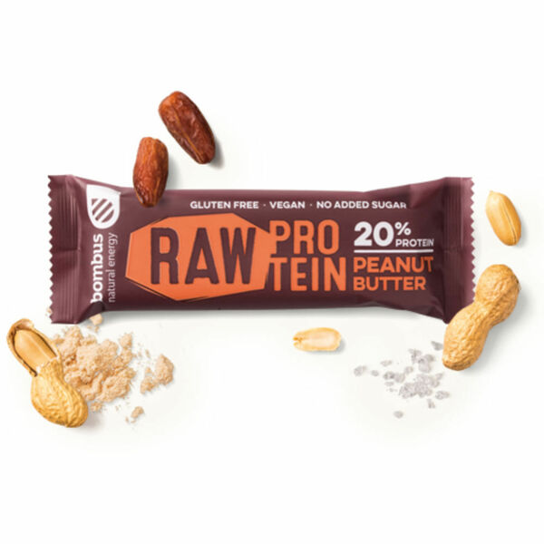 BOMBUS Raw proteinová tyčinka arašídová 50 g porovnat ceny
