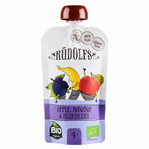RUDOLFS Bio kapsička jablko, banán, borůvka 4m+ 110 g porovnat ceny