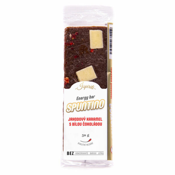 SPUNTINO Tyčinka jahodový karamel s bílou čokoládou 50 g porovnat ceny