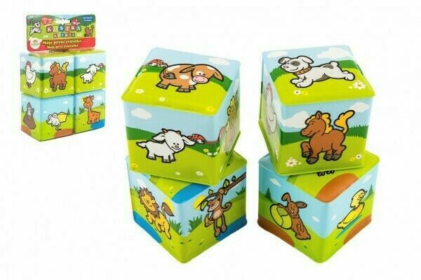 Teddies Kostka Moje první zvířátka 7x7cm v sáčku MPZ, 0m+ 4ks porovnat ceny