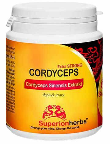 Superionherbs Cordyceps, Extrakt 40% polysacharidů, 15% manitolu 90 kapslí porovnat ceny