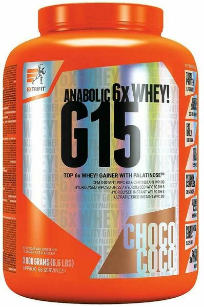 Extrifit G 15 Anabolic Gainer 3000g čokoláda kokos porovnat ceny
