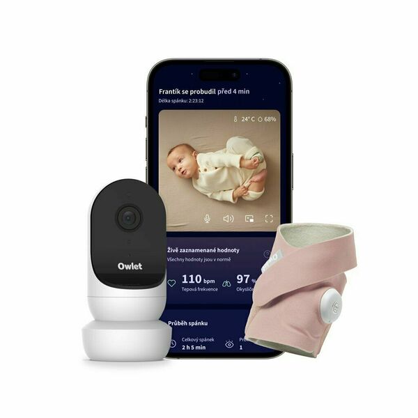 OWLET Ponožka inteligentní Dream Sock - matně růžová a kamera Owlet Cam 2 - bílá porovnat ceny