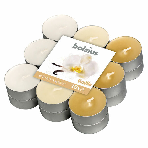 Z-TRADE Bolsius Svíčky čajové vonné tříbarevné Vanilla 18 kusů porovnat ceny