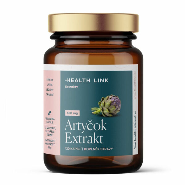 HEALTH LINK Artyčok extrakt 450 mg 120 kapslí porovnat ceny