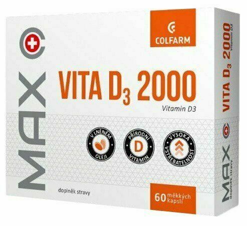 Colfarm Vitamin D3 2000 60 měkkých kapslí porovnat ceny