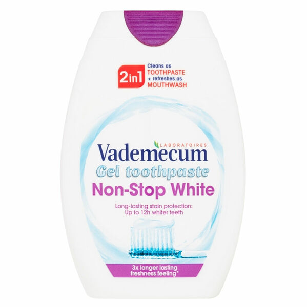 VADEMECUM Non-Stop White 2v 1 Gelová zubní pasta 75 ml porovnat ceny