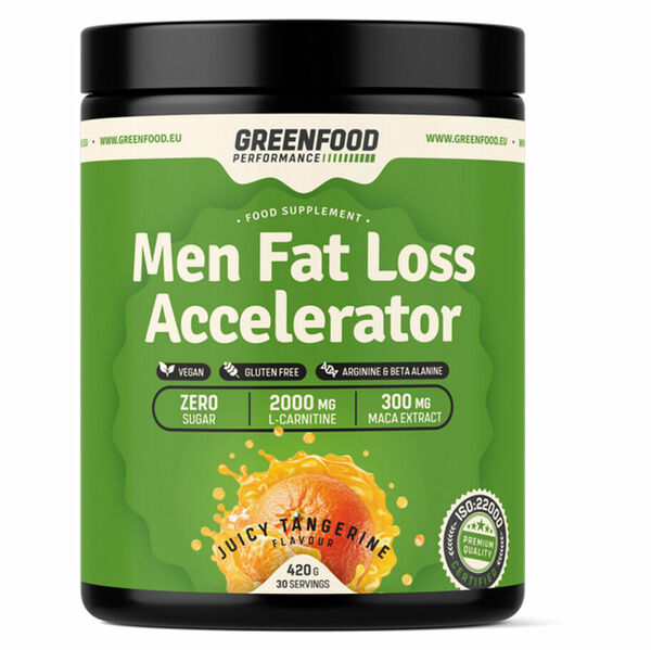 GREENFOOD NUTRITION Performance men fat loss accelerator šťavnatá mandarinka 420 g porovnat ceny