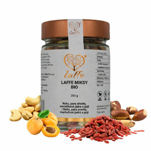 LAFFE Miksy kešu, para, persiko, goji BIO 200 g porovnat ceny