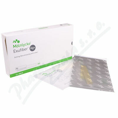 Exufiber Ag+ 2 x 45cm, 5 ks, vysoce absorpční antimikrobiální k porovnat ceny
