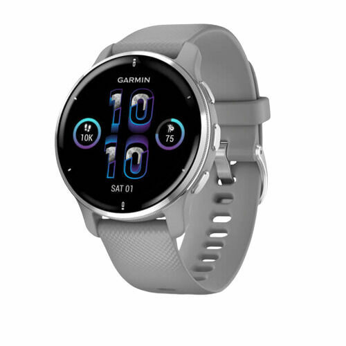 Garmin II. jakost Garmin Venu 2 Plus, nerezová luneta Silver, pouzdro Gray, silikonový řemínek porovnat ceny