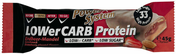 Power System  LOWER CARB Protein Bar 33% Straw. Almond White Chocol. 45g porovnat ceny