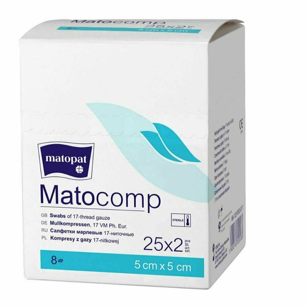 MATOCOMP sterilní komprese z gázy 5x5 cm 25x2 kusů porovnat ceny