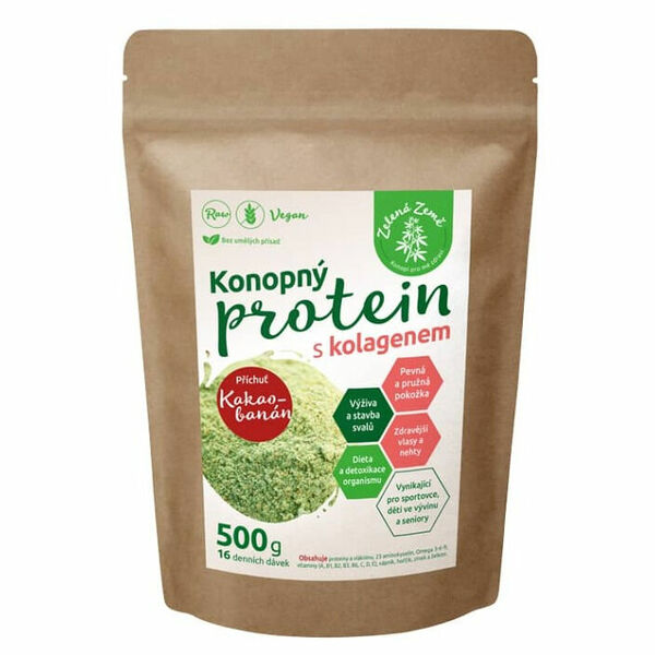 ZELENÁ ZEMĚ Konopný protein s kolagenem 500 g porovnat ceny
