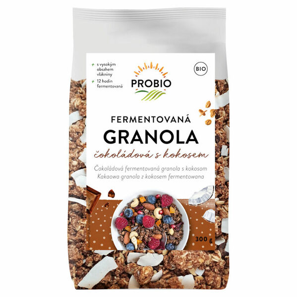 PROBIO Műsli křupavé granola fermentovaná čokoládová s kokosem BIO 300 g porovnat ceny