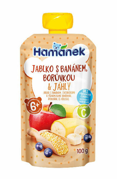 Hamánek Jablko s banánem, borůvkou a jáhly 100g porovnat ceny