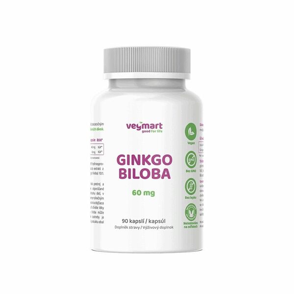 Vegmart GINKGO BILOBA 60 mg 90 kapslí porovnání ceny