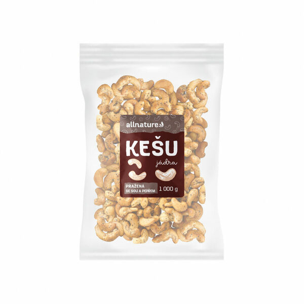 ALLNATURE Kešu jádra pražená se solí a pepřem 1000 g porovnat ceny