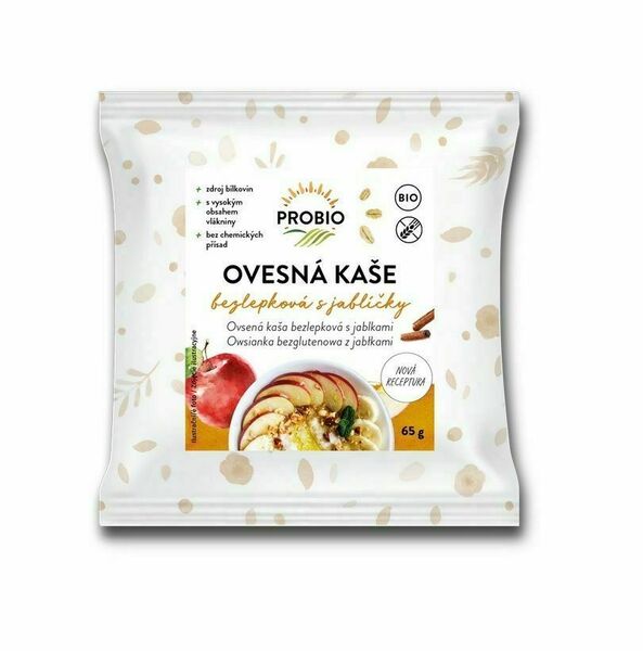 PROBIO Kaše ovesná s jablíčky bezlepková jednoporcová BIO 65 g porovnat ceny
