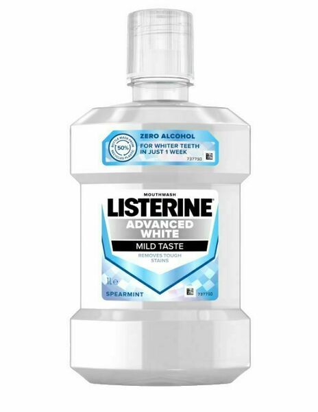 Listerine Advanced White Mild Taste ústní voda 1 l porovnat ceny