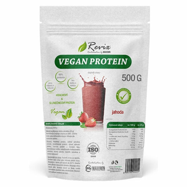 REVIX Vegan protein příchuť jahoda 500 g porovnat ceny