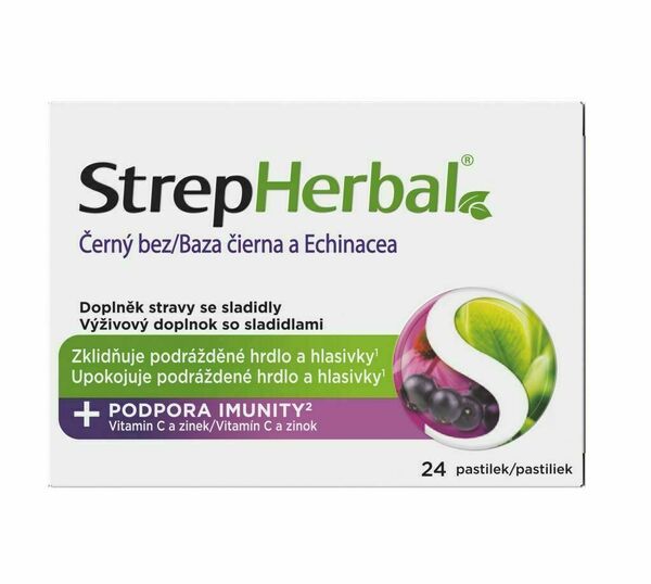 StrepHerbal Černý bez a Echinacea 24 pastilek porovnat ceny