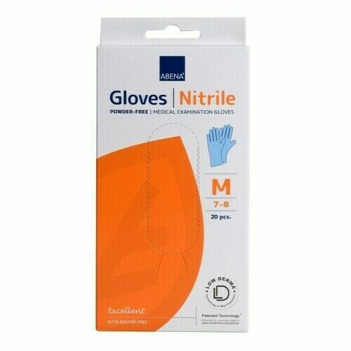 Abena Vyšetřovací nitrilové rukavice nepudrované modré vel.M 20 kusů porovnat ceny