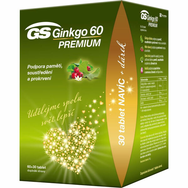 GS Ginkgo 60 premium 60 + 30 tablet DÁREK 2021 porovnat ceny