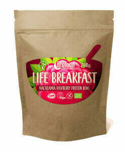 Lifefood Life Breakfast Kaše malinovo-makadamiová s proteinem BIO RAW 240g porovnat ceny