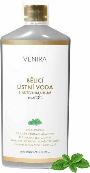 Venira bělicí ústní voda s aktivním uhlím, máta 500 ml porovnat ceny