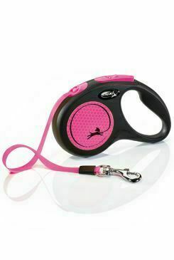 Vodítko Flexi Neon S Pásek 5m/15kg černá/růžová New porovnat ceny