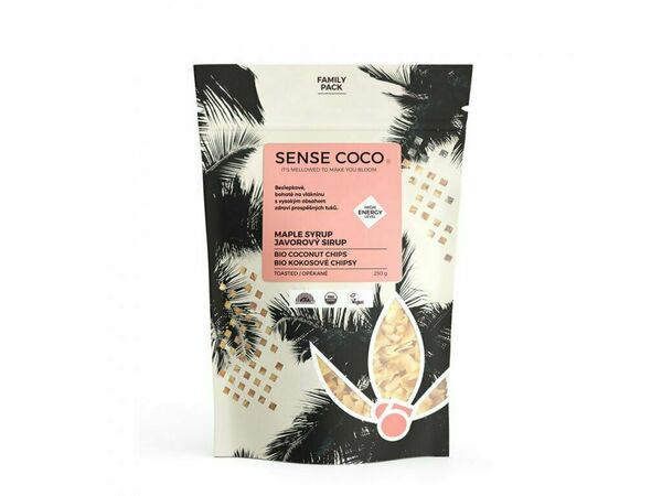 Sense Coco Bio kokosové chipsy s javorovým sirupem 250g porovnat ceny