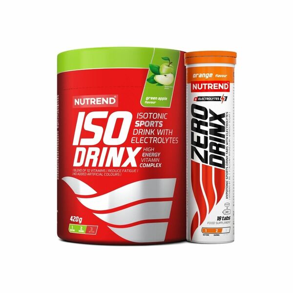 Nutrend Isodrinx 420 g zelené jablko + Zerodrinx Tabs 18 tablet pomeranč porovnat ceny