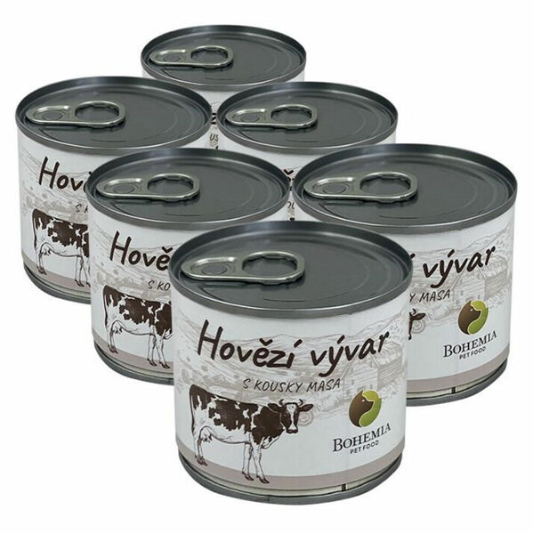 BOHEMIA PET FOOD Vývar hovězí s kousky masa pro psy 6x140 ml porovnat ceny